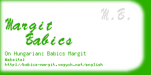 margit babics business card